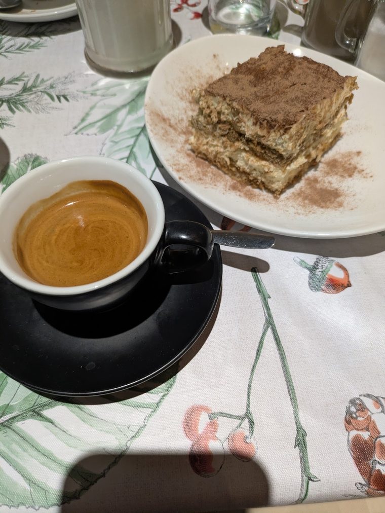 Tiramisu with an espresso.